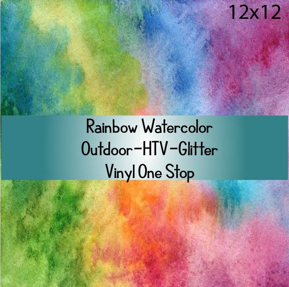 WaterColor Rainbow_HTV_ Pattern HTV_Printed Heat Transfer Vinyl_Pattern Vinyl_Printed 651 Vinyl_Printed Outdoor Vinyl_Printed HTV