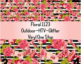 Floral 1123 Floral HTV_Printed Heat Transfer Vinyl_Pattern Vinyl_Printed 651 Vinyl_Printed Outdoor Vinyl_Printed HTV, Floral HTV Pink Floral