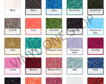 Glitter HTV Heat transfer vinyl sheet, 10x12 or 20x12 inch sheets, glitter flake iron on for shirts, Mix or Match