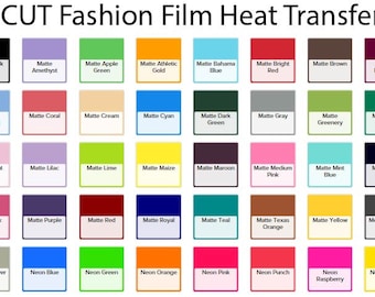 Stahls' Cad-Cut Fashion-Film Heat Transfer Vinyl sheet, 12x15 inch sheets, Matte HTV colors available, Cad Cut, iron on craft vinyl