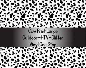 Cow Print Black and White Heat Transfer  Viny (HTV) Easy Mask Transfer Tape  INCLUDED or Oracal 651 Permanent Vinyl