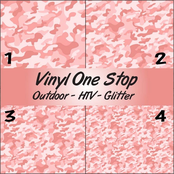 Pink Camo Vinyl Iron On Heat Transfer Vinyl Printed Pattern Outdoor Vinyl  Sheets HTV