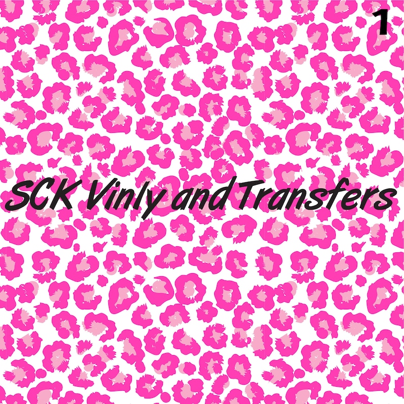 Pink Cheetah/Leopard Print HTV (Heat Transfer Vinyl) OR Oracal 651 Permanent Decal Vinyl image 2