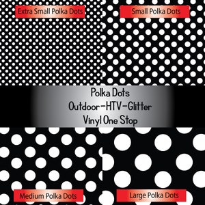 Polka Dots Pattern HTV or Permanent 651 Outdoor Vinyl_Printed Heat Transfer Vinyl_Pattern Vinyl_Printed 651 Vinyl_Printed Outdoor Vinyl