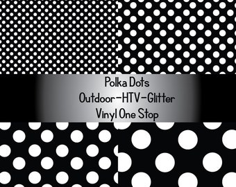 Polka Dots Pattern HTV or Permanent 651 Outdoor Vinyl_Printed Heat Transfer Vinyl_Pattern Vinyl_Printed 651 Vinyl_Printed Outdoor Vinyl