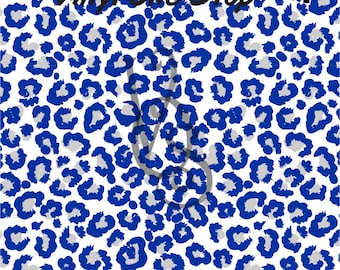 Royal and Grey Cheetah/Leopard Print HTV (Heat Transfer Vinyl) OR Oracal 651 Permanent Decal Vinyl