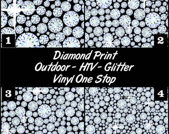 Diamonds Heat Transfer Vinyl (HTV) or Oracale 651 Permanent Outdoor Vinyl, Pattern HTV, Printed HTV, Rainbow Pattern