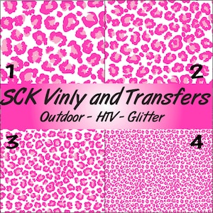 Pink Cheetah/Leopard Print HTV (Heat Transfer Vinyl) OR Oracal 651 Permanent Decal Vinyl image 1