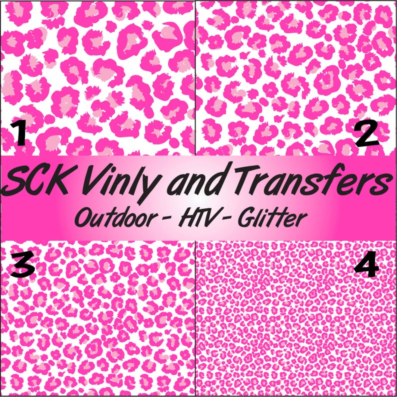 Pink Cheetah/Leopard Print HTV (Heat Transfer Vinyl) OR Oracal 651 Permanent Decal Vinyl image 1