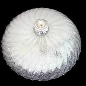 Mid Century Vintage Ice Glass Flush Mount Ceiling Light By Massive Belgium 1970s