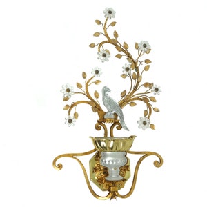 Extra-Large Iconic Crystal Glass Parrot Sconce Wall Lamp By Banci Firenze