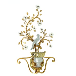 Extra-Large Iconic Crystal Glass Parrot Sconce Wall Lamp By Banci Firenze