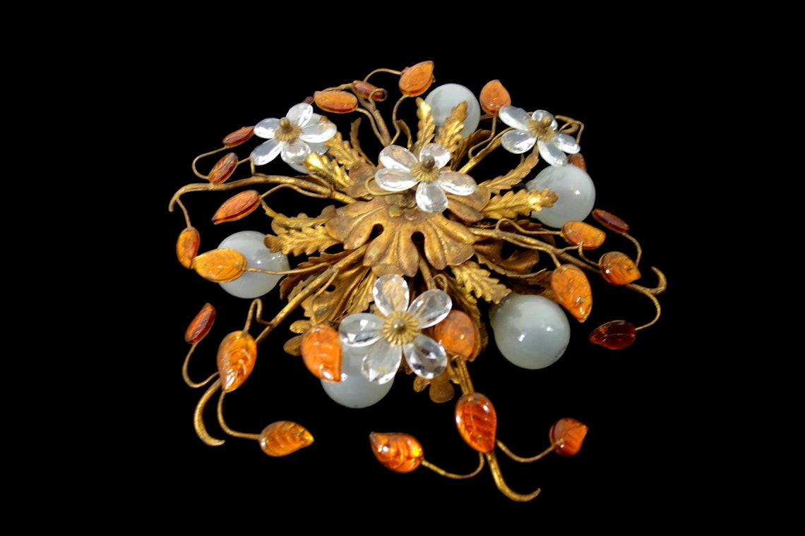 Lustre italien en verre de Murano design Hollywood Regency - 1970 | €350
