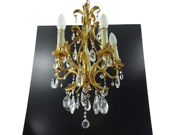 Beautiful Hollywood Regency Vintage Crystal Chandelier From Palwa Germany 1960s