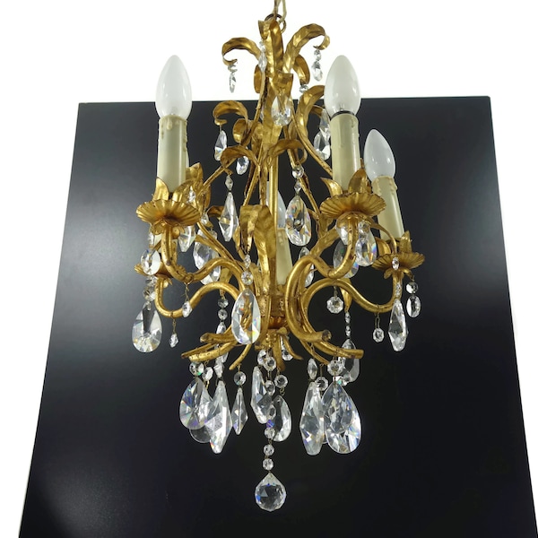 Beautiful Hollywood Regency Vintage Crystal Chandelier From Palwa Germany 1960s