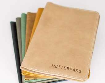 Mutterpass Hülle / Mutterpasshülle personalisiert / Geschenke für Schwangere / Mutterpasshülle Leder / Lederhülle / Umschlag Mutterpass