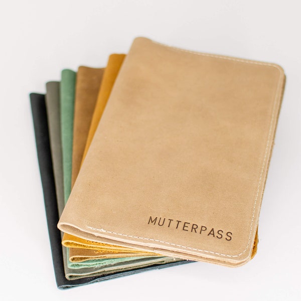 Mutterpass Hülle / Mutterpasshülle personalisiert / Geschenke für Schwangere / Mutterpasshülle Leder / Lederhülle / Umschlag Mutterpass