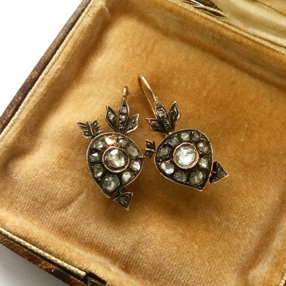 Vintage Hearts and Arrows Earrings