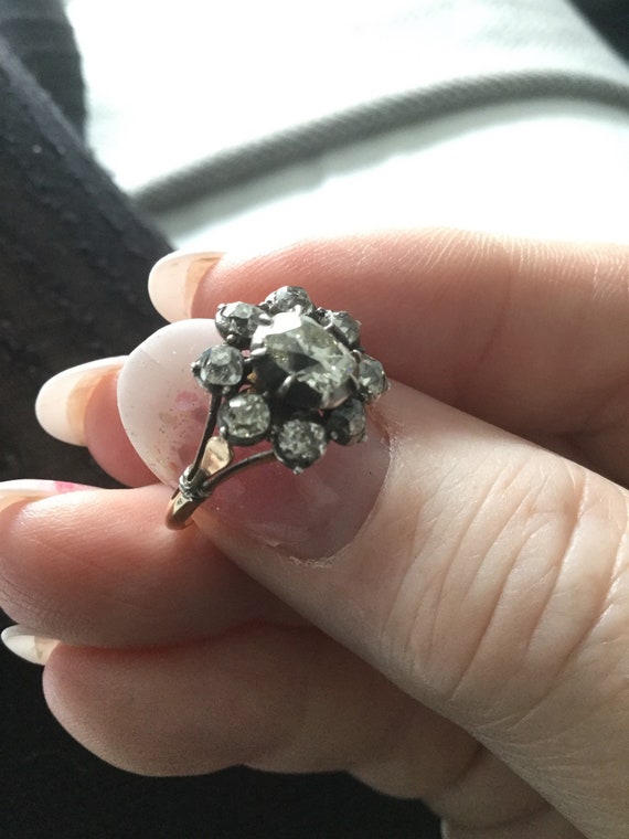 Georgian Diamond Cluster Ring - image 5