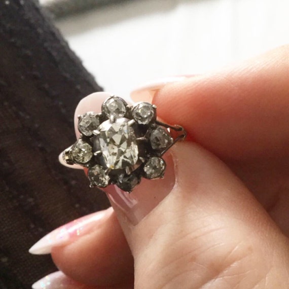 Georgian Diamond Cluster Ring - image 2