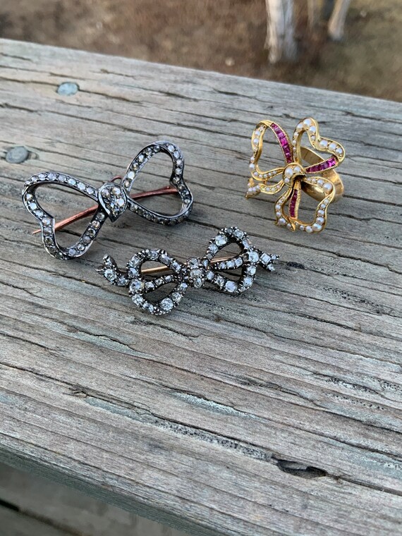 Victorian Ruby and Pearl Conversion Ring - image 4