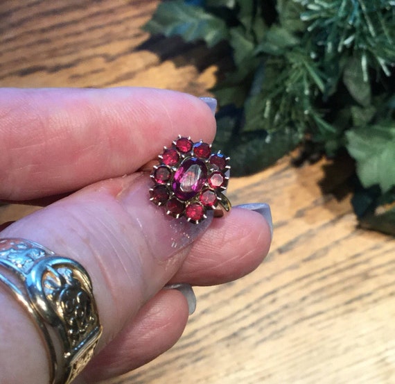 Gorgeous Victorian Garnet Plaque Ring