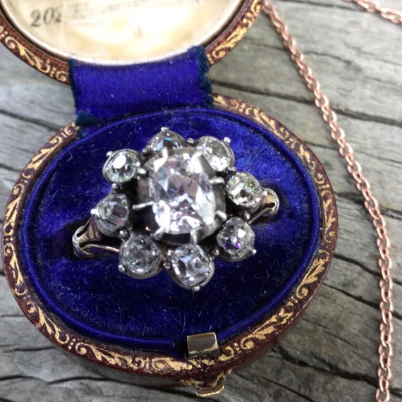 Georgian Diamond Cluster Ring - image 1