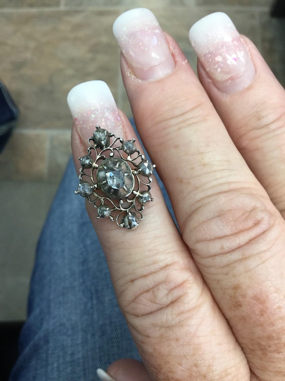 Antique Rose Cut Lacy Diamond Ring