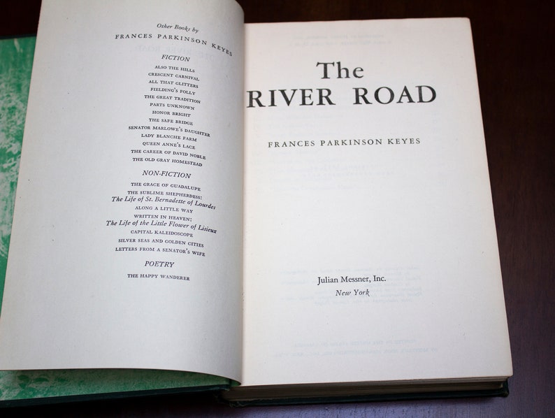The River Road First Edition by Frances Parkinson Keyes Etsy