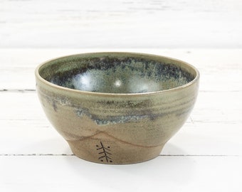 Modern, farmhouse style small ceramic bowl. Wheel thrown pottery bowl. Unique stoneware serving handmade bowl for snacks, sauce, dip.