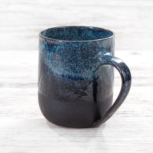 Classic shaped, 280ml/9oz, handcrafted ceramic coffee mug, tea cup. Wheel thrown artisan pottery drinkware. Unique handmade gft