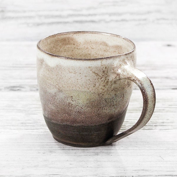 Wabi sabi, handmade pottery ceramic mug, big tea cup. Natural organic vibe artisan handcrafted drinkware. Wheel thrown tableware