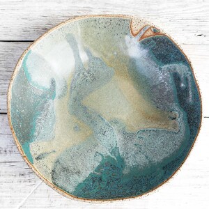 Large 12/32cm rustic decorative ceramic bowl handmade. Extra big serving, salad, snack bowl Farmhouse, cottagecore pottery centerpiece image 4