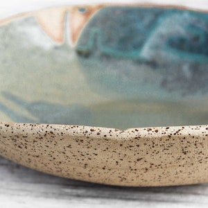 Large 12/32cm rustic decorative ceramic bowl handmade. Extra big serving, salad, snack bowl Farmhouse, cottagecore pottery centerpiece image 5