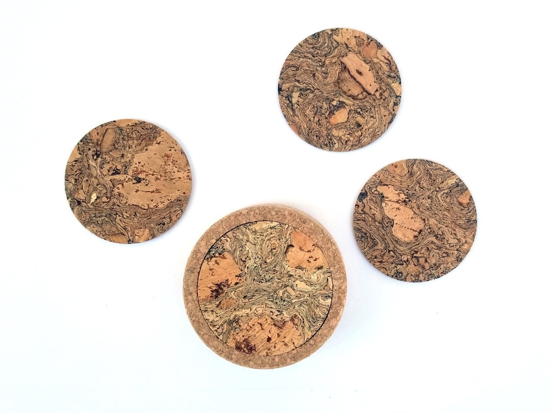 Set of 10 Natural Cork Drink Coasters Holder Set 3mm Thick Bottle Coaster Heat Resistant Water