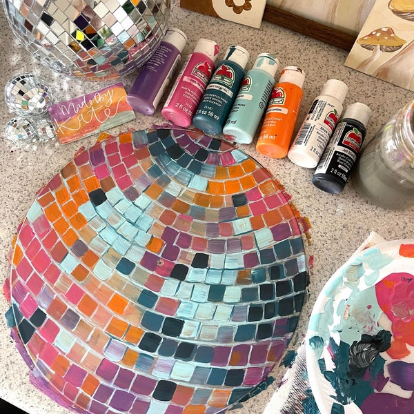 Disco Ball Paint by Number Etsy