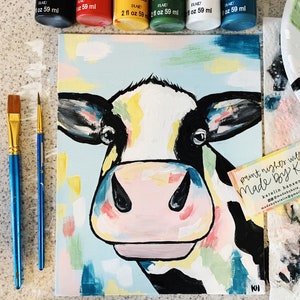 Colorful Cow Painting Tutorial