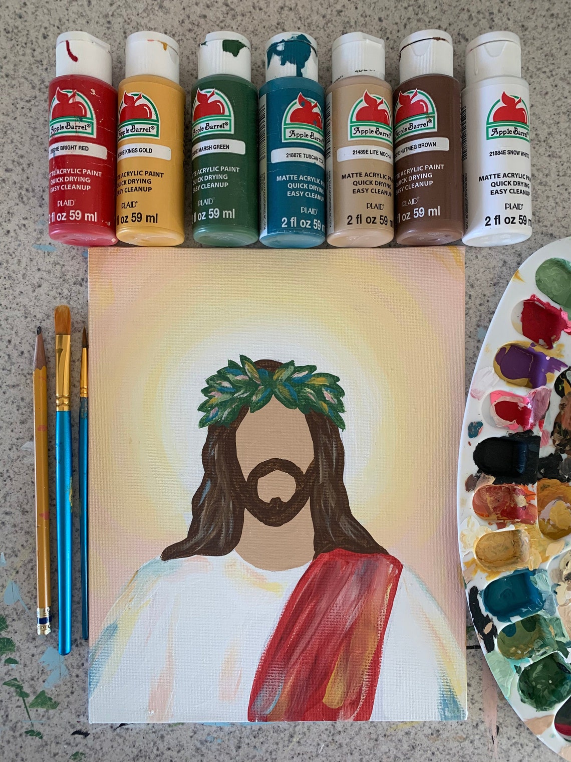 Jesus Painting Tutorial Etsy