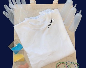 DIY At Home Tie Dye Kit Set Gift Monogram Customized Personalized Sweatshirt | Birthday Party Idea | Goody Bag Idea | Holiday Gift Activity