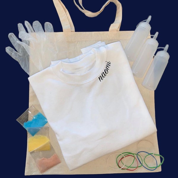 DIY At Home Tie Dye Kit Set Gift Monogram Customized Personalized Sweatshirt | Birthday Party Idea | Goody Bag Idea | Holiday Gift Activity