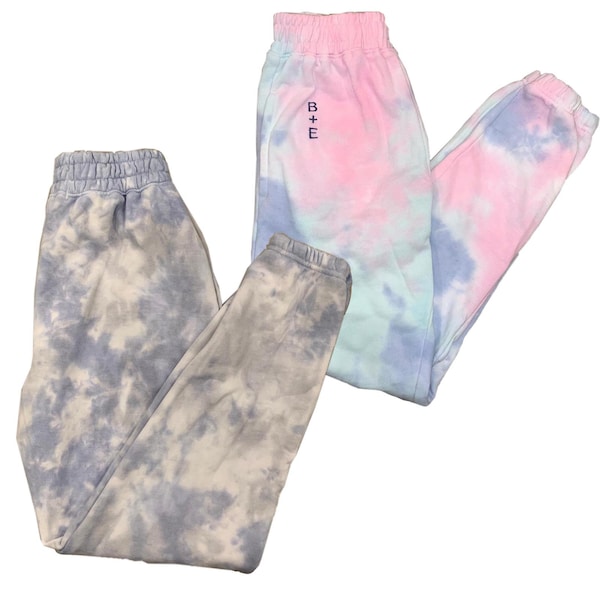DESIGN YOUR OWN Tie Dye Loungewear Sweatpants | Customized Tie Dye Joggers | Sweat Set | Embroidered Pastel Tie Dye | Personalized Sweatsuit