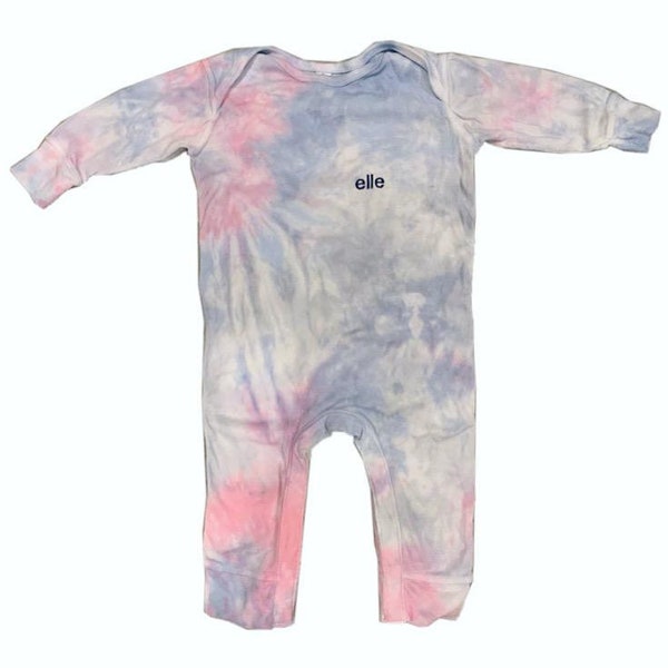 CONCEVEZ VOTRE PROPRE PYJAMA Tie Dye Baby Onesie Sleeper Footie | Cadeau bébé personnalisé | Bébé garçon Bébé fille | Jumelage maman papa fille fils