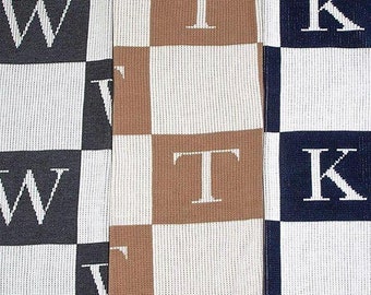 Decopik Xmas Letter K Initial Monogram Throw Blanket Microfiber Fleece Blankets for Kids Adults