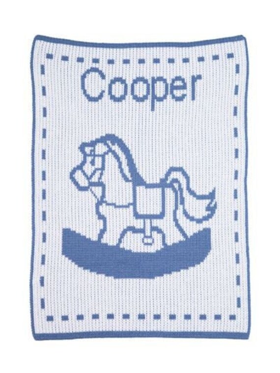 Rocking Horse Name Monogram Stroller Baby Blanket Baby Gift - Etsy