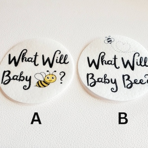 What will baby bee drink toppers, Gender Reveal, Baby Shower, Edible Cocktail Drink Toppers, Wafer paper, party decor, drink toppers, Edible
