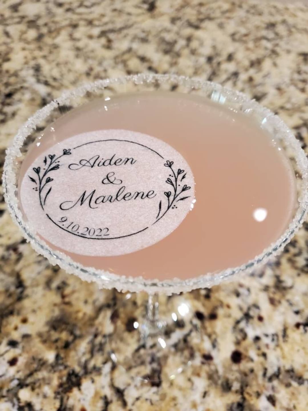 Customizable Edible Cocktail Drink Topper, Edible Wedding Cocktail