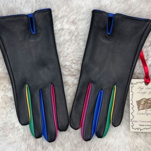 Gants multicolores en cuir pour dames Beverly image 4