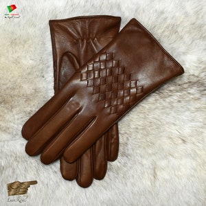 Hand Braided Leather Gloves for Women (SENC2022)