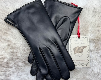 Italian Leather Gloves | Wool Lined, Side Vent - Made in Portugal (SA)