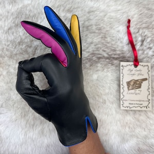 Gants multicolores en cuir pour dames Beverly image 1